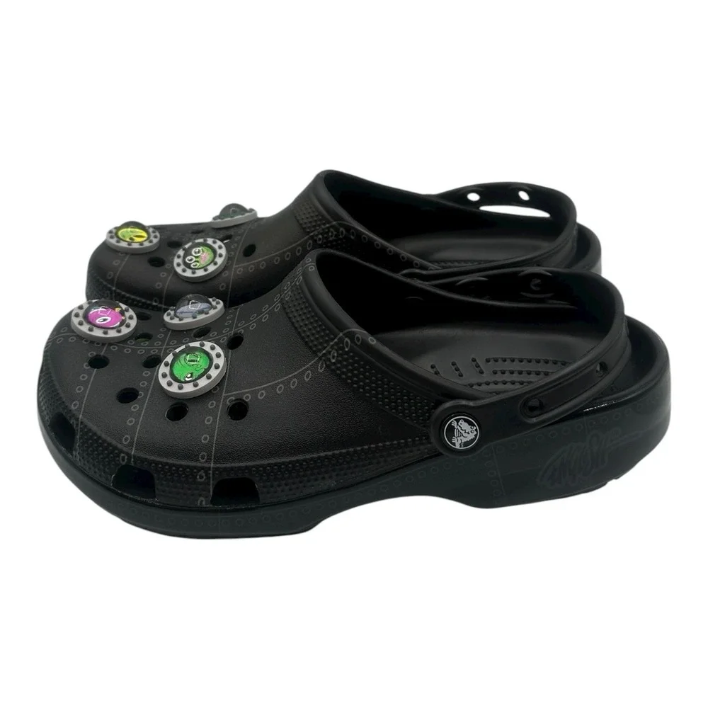 Crocs x Ron English Area 54 Clogs Men 10 Women 12 Black Slip On Shoes 208134-001